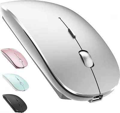 Image de Souris sans fil Bluetooth MacBook Pro/Air/Mac/iPad/Laptop/Desktop/Mac/PC/ordinateur/téléphone - souris de bureau portable, fine et silencieuse Adaptateur USB 2.4GHz