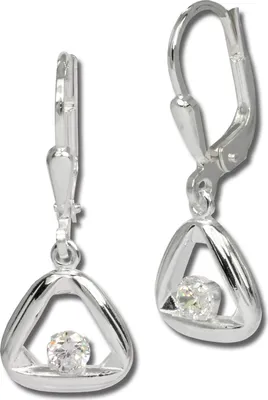 Produktbild von SilberDream Ohrhänger Damen Silber weiß Triangel Zirkonia Ohrringe SDO546W