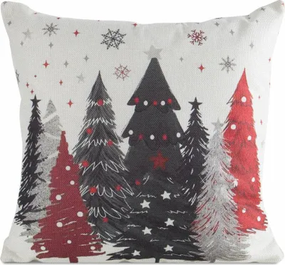 Image de EUROFIRANY | Housse de coussin - Taie d'oreiller de Noël - 45 x 45 cm - Beige - Forêt - Housse de coussin de Noël - Noël