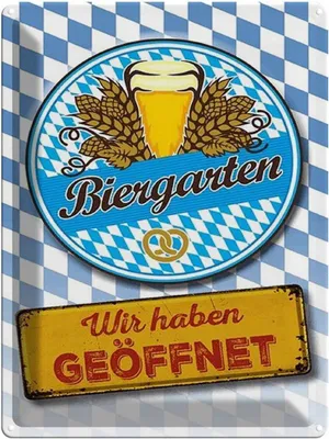 Produktbild von vianmo Blechschild 40x30 cm Bayern Biergarten wir haben geöffnet Bar Club Alkohol