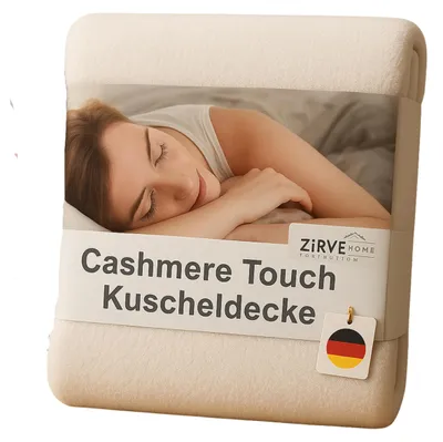 Produktbild von CashmereTouch Wohndecke Fleece decke Kuschelig weich & Flauschig 150x200 cm Natur