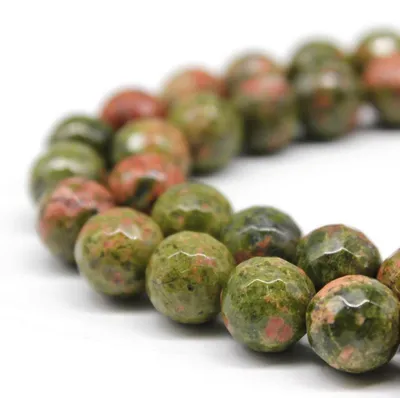 Image de Perles d'unakite naturelle, facettées, 6 mm, 60 pièces, pour la fabrication de bijoux