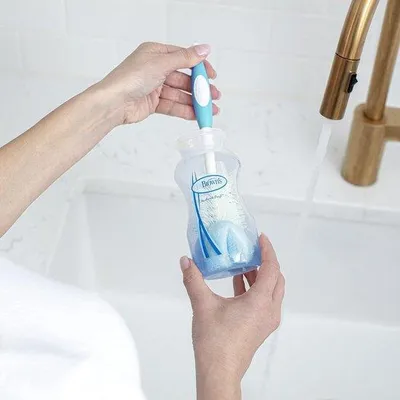 Obrázek produktu pro Kartáč na kojenecké lahve, bílý/modrý, na čištění