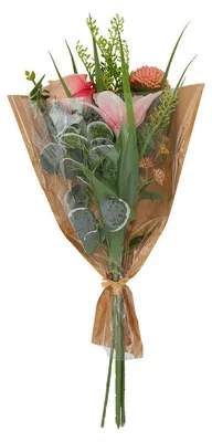 Zdjęcie produktu dla Countryfield, sztuczny bukiet kwiatów, dekoracja, różowy, 60 cm, plastik