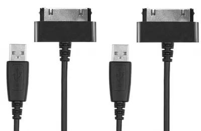 Image de 2x CELLONIC Câble 30 Pin Connector vers USB A 2.0 pour Tablette Samsung Galaxy Note 10.1 / Tab 8.9 / Tab 10.1 / Tab 2 7.0 / Tab 2 10.1 / GT-N8000 charge et transfert données data noir
