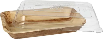 Produktbild von STARPAK Palmblatt-Schale mit Deckel eckig 400 ml 10 Stück