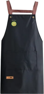 Productafbeelding van Verstelbaar Keukenschort - Waterdicht Schort - Koken en Barbecueën - H-Back Stijl - Met 2 Zakken - Zwart