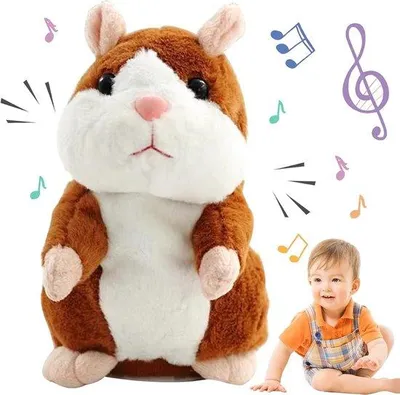 Produktbild von Interaktives, sprechendes Hamster-Plüschtier für Kinder – Lustiges Stofftier – Weich und sicher – Perfektes Geschenk für Babys und Kleinkinder