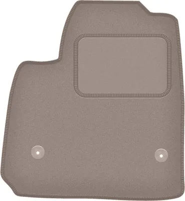 Produktbild von Fahrerfußmatte Velours beige passend für Cadilac XT5 (2015-, 0) – mit Befestigungen – passgenau