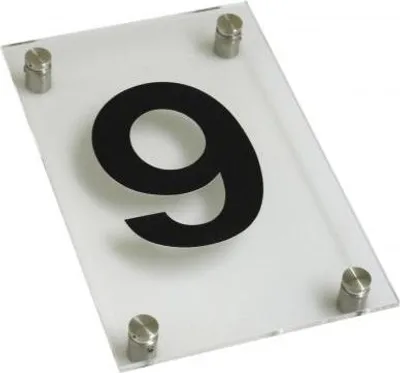 Produktbild von Kunststoff-Hausnummernschild Zahl Ziffer - 9 Neun - 309703 - 13x20cm