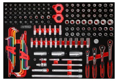 Immagine prodotto di KS TOOLS Set di chiavi a bussola da 1/4'' + 3/8'' con inserto in schiuma, 156 pezzi ( 811.0156 )