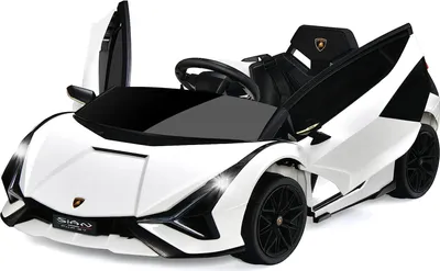 Produktbild von Lamborghini 12 V Kinder Elektroauto Sian FKP 37, mit 2,4 Ghz Fernbedienung & Sicherheitsgurt, Kinderauto, Kinderfahrzeug mit Licht & Musik & Hupe, Elektrofahrzeug für Kinder ab 3 Jahre (Weiß)