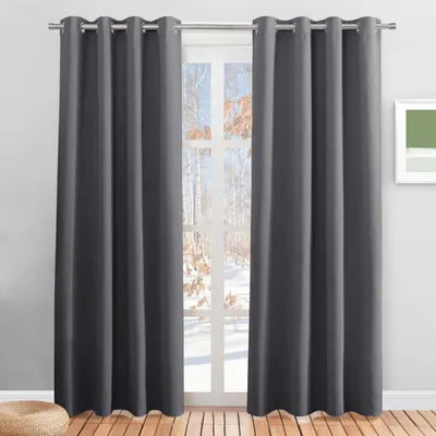 Obrázek produktu pro Termoizolační clona proti chladu, šedá barva, neprůhledná, sada 2 kusů, rozměry 220 x 140 cm