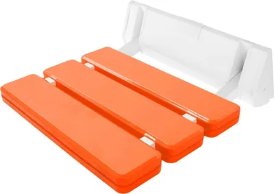 Produktbild von Wandmontierter Duschsitz - Klappbare Duschbank - Edelstahl - Tragkraft 130 kg - Klappbar 90° - Maße 32×34×10 cm -  - Rot