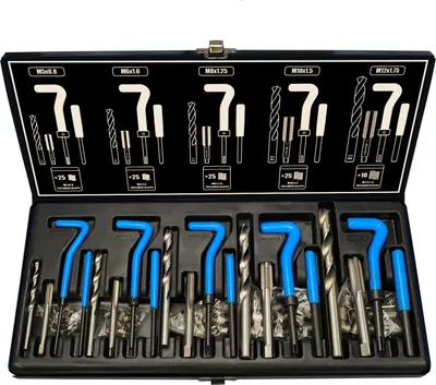 Produktbild von Gewinde Reparatur Set Helicoil 131TLG Gewindeschneider Werkzeug M5 M6 M8 M10 M12
