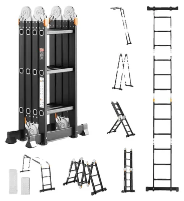 Zdjęcie produktu dla Profesjonalna Drabina Wielofunkcyjna Vevor 7 W 1 Aluminiowa 3 7M 150Kg