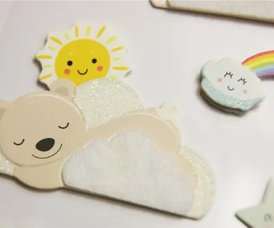 Produktbild von 11 3D Aufkleber - Schlafende Kinder - Glitter