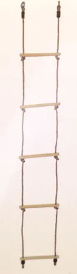 Image de Échelle de corde en bois Échelle d'escalade 5nombre de barreaux Balançoire pour enfants Corde à grimper Tour de jeux