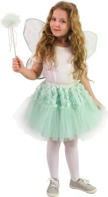 Produktbild von Kinderkostüm Tutu Rock Blumenfee Tinkerbell mit Zauberstab und Flügeln E-Verpackung