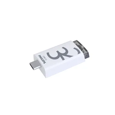 Zdjęcie produktu dla Philips Click, 32 GB, USB Type-C, 3.2 Gen 1 (3.1 Gen 1), 120 MB/s, Pokrywka, Przezroczysty, Biały
