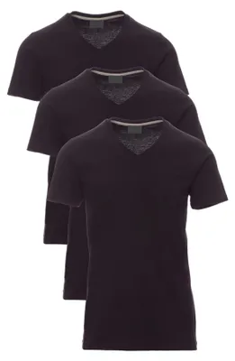 Produktbild von Mivaro Herren T-Shirt 3er Pack V-Ausschnitt Schwarz - V-Neck Shirt aus 100% Baumwolle, Regular Fit, Basic Kurzarm, bis 5XL