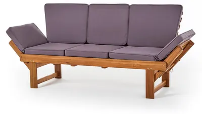 Produktbild von GARTENBANK "AKAZIE" | Akazienholz | Holz Sitzbank mit Tisch & Polstern