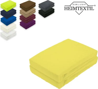 Produktbild von Doppelpack Frottee Spannbettlaken Premium Gelb 140 - 160 x 200 cm
