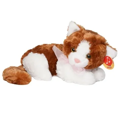 Produktbild von Kuscheltier mit Sound große Katze 32cm liegende Plüschkatze Stofftier