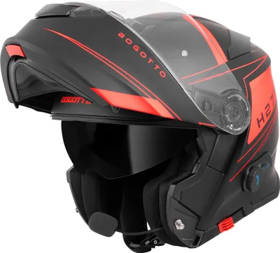 Produktbild von Bogotto H271 BT Taog Bluetooth Klapphelm, schwarz matt/orange, M