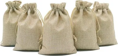 Obrázok produktu pre Jutové vrecko 30 ks malé darčekové vrecúška - 13 x 18 cm - látkové vrecko - vrecko na šperky - šnúrka - levanduľa - darčeky - šperky - svadobné dary