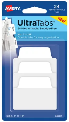 Immagine prodotto di AVERY Zweckform 74787 AVERY Zweckform UltraTabs Multi-Use Haftmarker weiß 24 Blatt