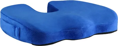 Immagine prodotto di Cuscino per sedile, sotto i glutei, ergonomico, blu, in memory foam, Powerton