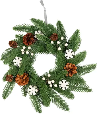 Produktbild von Kranz MagicHome Weihnachten, mit Tannenzapfen, 30x30x6 cm