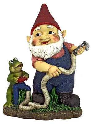 Produktbild von Gartenzwerg-Statue - Feuerwehrmann Franz mit seinem Frosch