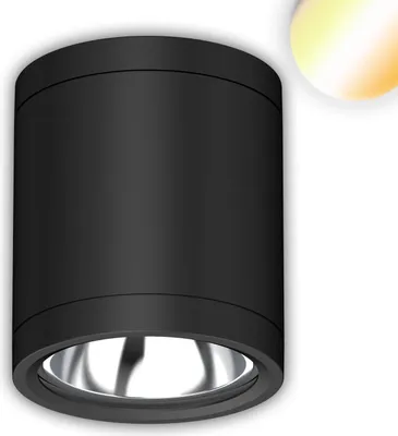 Produktbild von ISOLED LED Deckenaufbaustrahler IP65, schwarz, 10W, ColorSwitch 3000/4000/5000K, dimmbar
