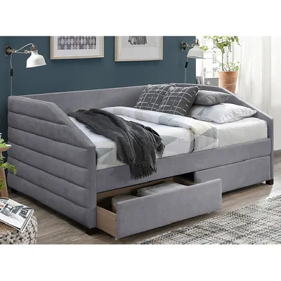 Immagine prodotto di Letto singolo con contenitore RUSLANA - 120x200 cm, grigio