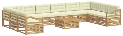 Produktbild von vidaXL Sofagarnituren 11 stk. Weiß und Creme Polyester