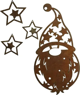 Produktbild von Rostikal Weihnachtsmann Deko 4er Set Weihnachten Deko Anhänger Fensterdeko hängend