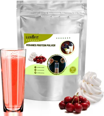 Produktbild von Amarena Kirsch Sahne Veganes Protein Eiweiß Pulver Zuckerfrei 200 g