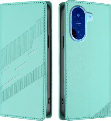 Produktbild von Hülle für Xiaomi Redmi A5, Kunstleder Brieftaschen Handyhülle mit Kartenfach und Standfunktion Türkis