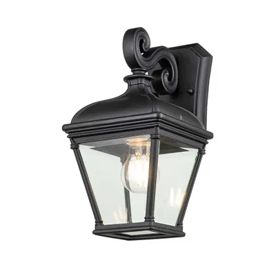 Immagine prodotto di Applique da esterno Bayview nera 1xE27x60W in alluminio, dimensioni: 33,4x18x22,5 cm, IP44, Elstead