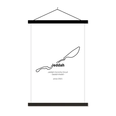 Produktbild von MuchoWow® Textilposter Formel 1 - Rennstrecke - Jeddah 120x180 cm mit schwarzem Rahmen - Fotos