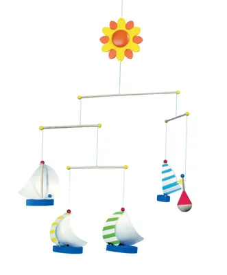 Produktbild von Niermann Leuchten Mobile Segelschiff  - Maße: 50 cm x 30 cm x 60 cm - Farbe: natur, blau, weiß; 3407