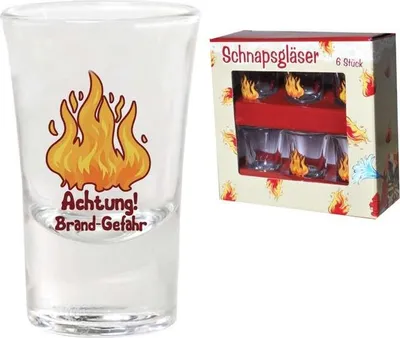Produktbild von Schnapsgläser Gläser für den Feuerwehrmann - Geschenke Feuerwehr, 1Set mit 6 Gläser