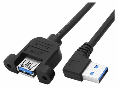 Produktbild von D68 USB 3.0 Verlängerungskabel 90° Winkelstecker Datenkabel festbar PC Laptop