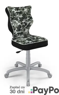 Obrázok produktu pre Kreslo pre deti a tínedžerov, ergonomická stolička k písaciemu stolu, vhodné pre výšku 159-188 cm, farba: sivá (STORIA 33)