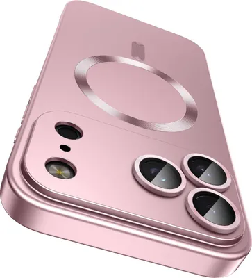 Immagine prodotto di Custodia magnetica per iPhone 17 Pro Max, custodia protettiva in silicone opaco con protezione dell'obiettivo, compatibile con MagSafe Rosa
