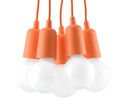 Obrázek produktu pro Závěsné svítidlo DIEGO 5 oranžové 5xE27 15W PVC 90x25x25cm Sollux Lighting