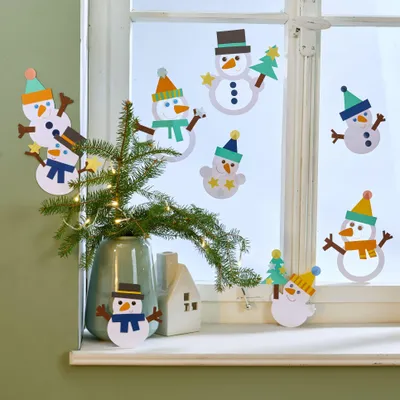 Produktbild von Bastelset - Fensterbild Schneemänner