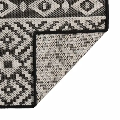 Zdjęcie produktu dla vidaXL Dywanik zewnętrzny o płaskim splocie 80x150 cm w czarne paski